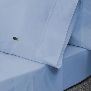 Lacoste 100% Cotton Percale Solid Sheet Set Full Allure Blue